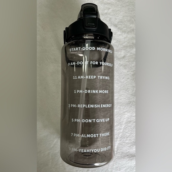 Amazon Other - Motivational 64oz water bottle in light black/clear NYE Resolution! New!!